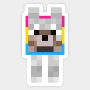 Minecraft Wolf Pansexual Pride Collar Sticker